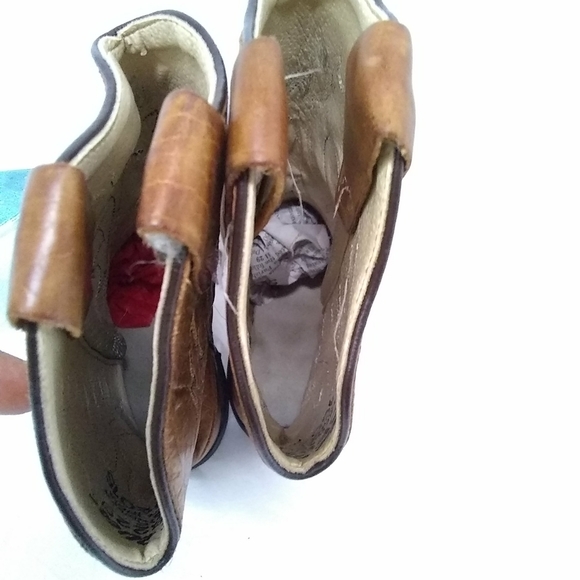 Old WEST Boots Leather Tan Children Western Boy Girl Size 10.5  Style CF8229 - Picture 6 of 7